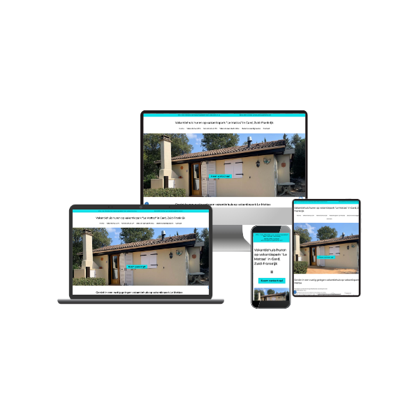 Mock up website bouw Vakantiehuis in Gard 
